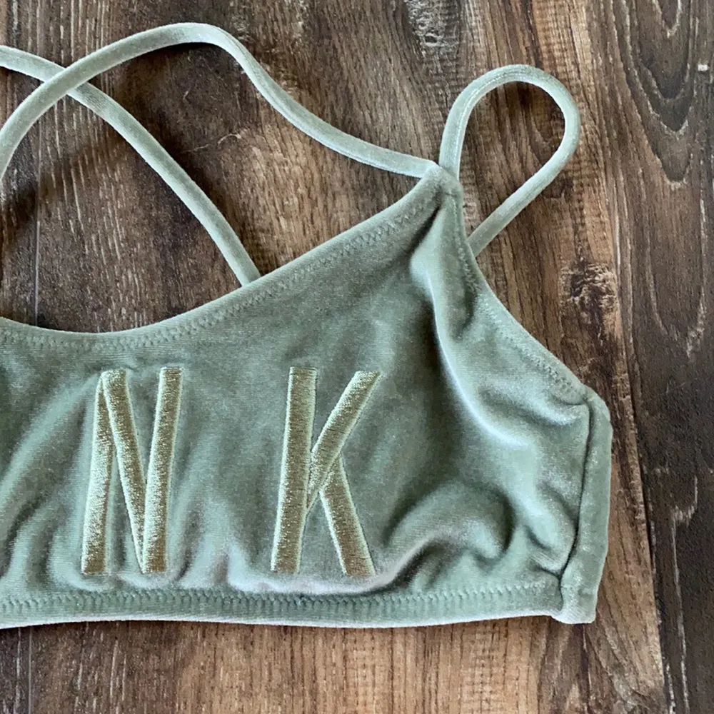 PINK Victoria’s Secret Velvet Logo Bikini Top Size Small - Image 2