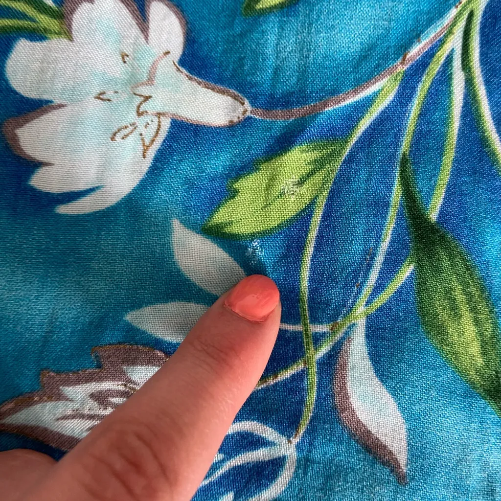 Vintage Blue Floral Maxi Shift Dress Tropical Coastal Cottage Vacay Size S - Image 11