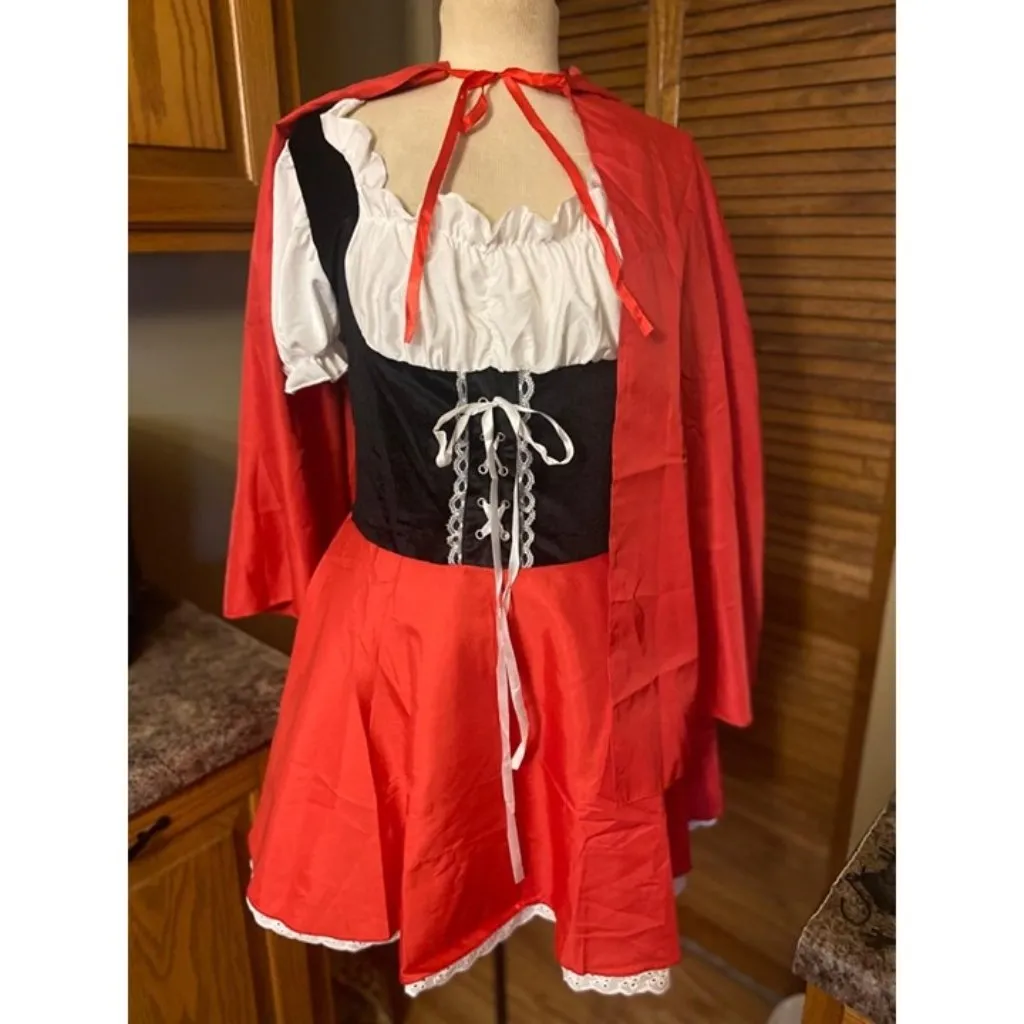 Women's LARGE Little Red Riding Hood Halloween Costume Cosplay Story Outfit - Image 6