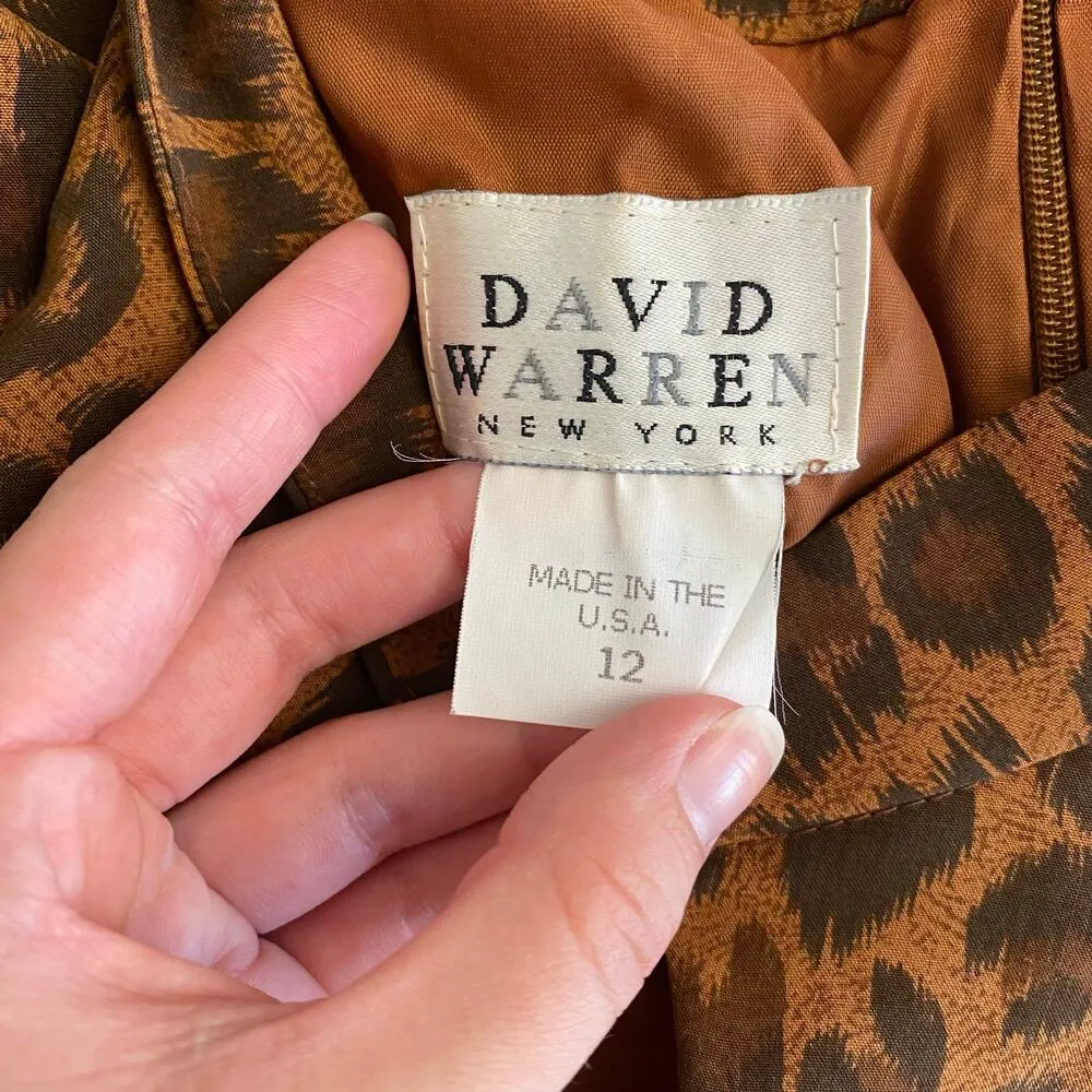 David Warren Vintage Y2K Cheetah Print Sleeveless Maxi Long Formal Dress Size 12 Brown - Image 2