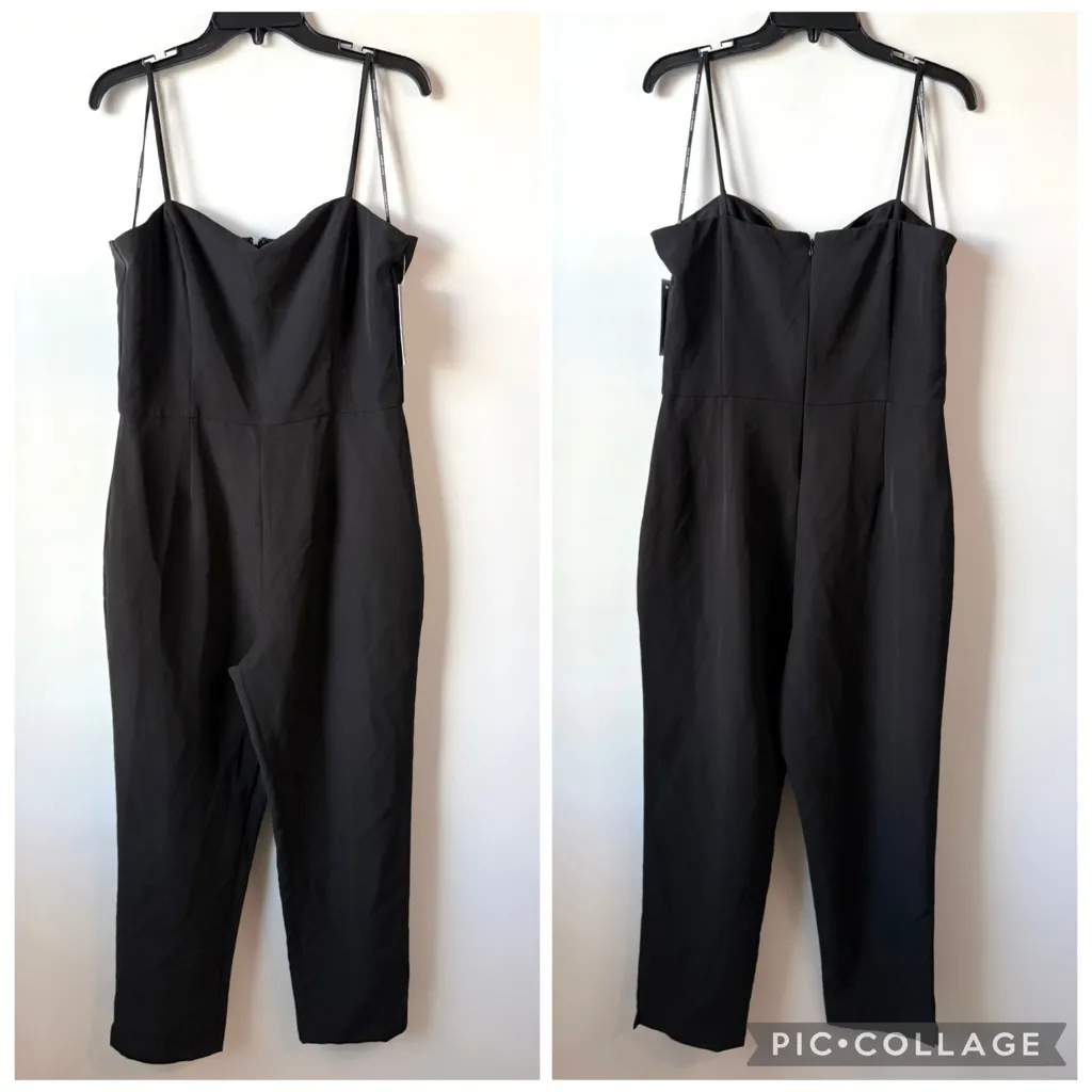 Julia Jordan‎ Floral Overlay Duster Jacket Jumpsuit Set Black 12 - Image 7