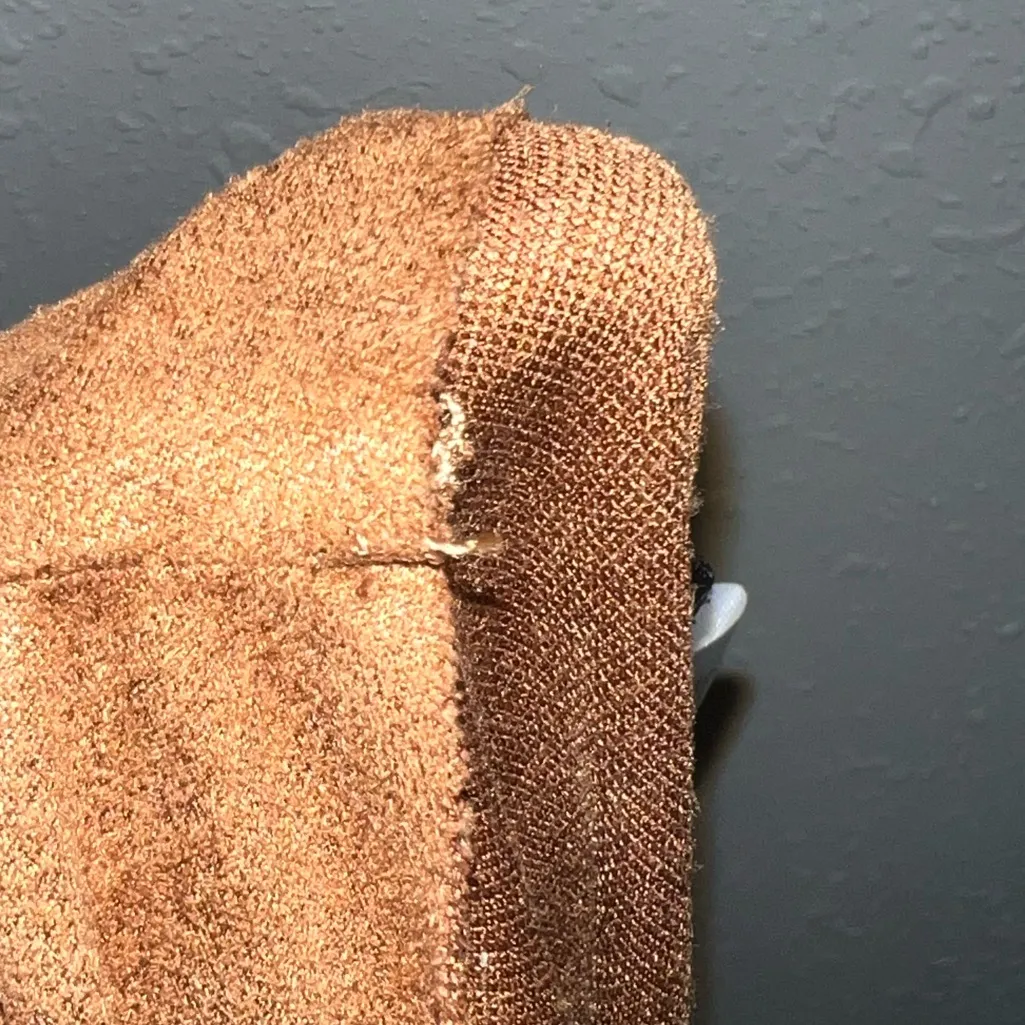 Wear‎ Abouts Faux Suede Long Sleeve Cardigan with Drape Front Design Women Large Brown - Image 4