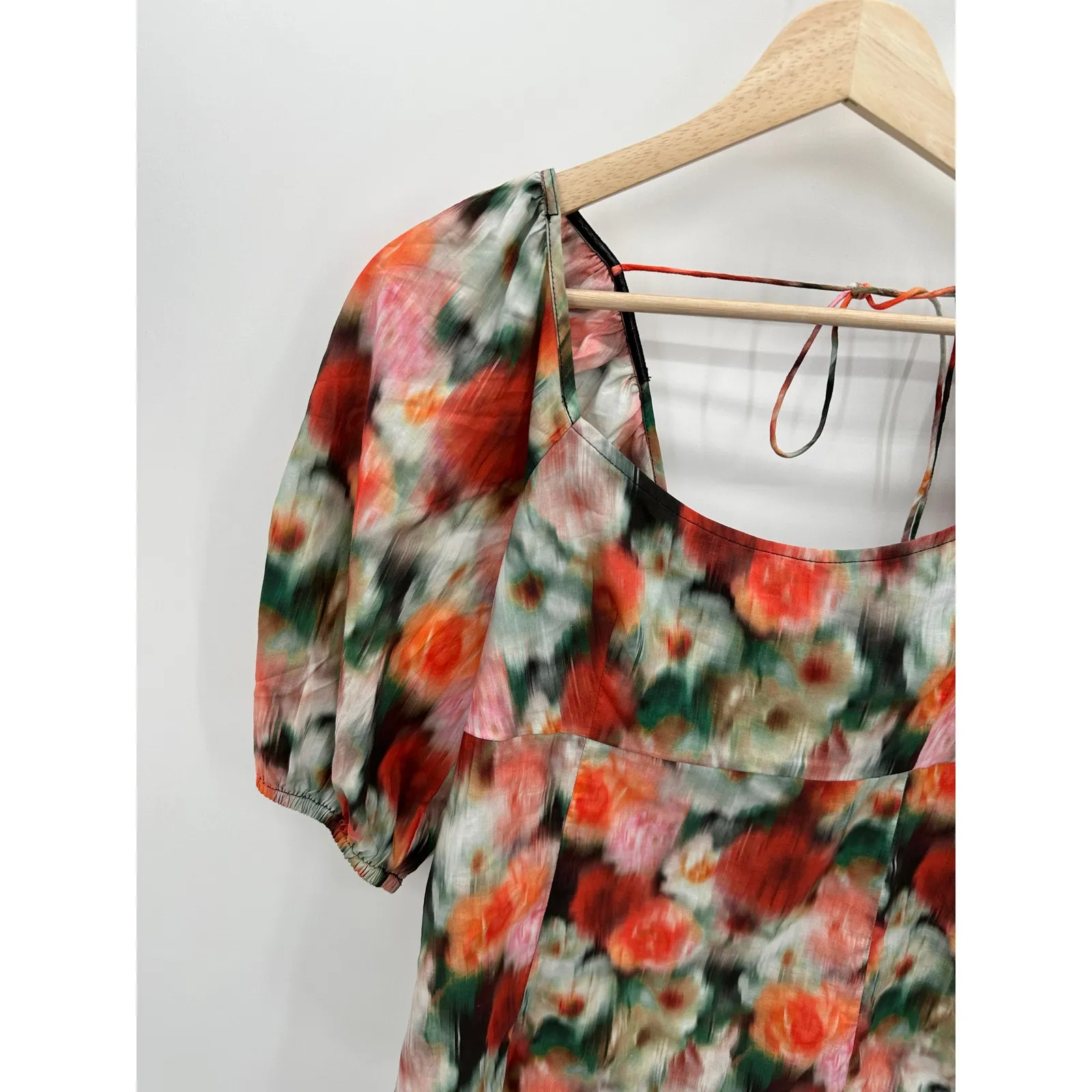 J.Crew Womens Floral Puff Sleeve Top Size 2 Square Neck Cotton Liberty Feminine - Image 3