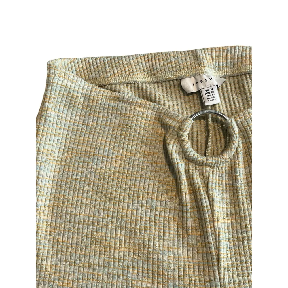 Topshop Flare Leggings Womens Size 10 Multicolored Ribbed Knit Stretch Bottoms - Image 5