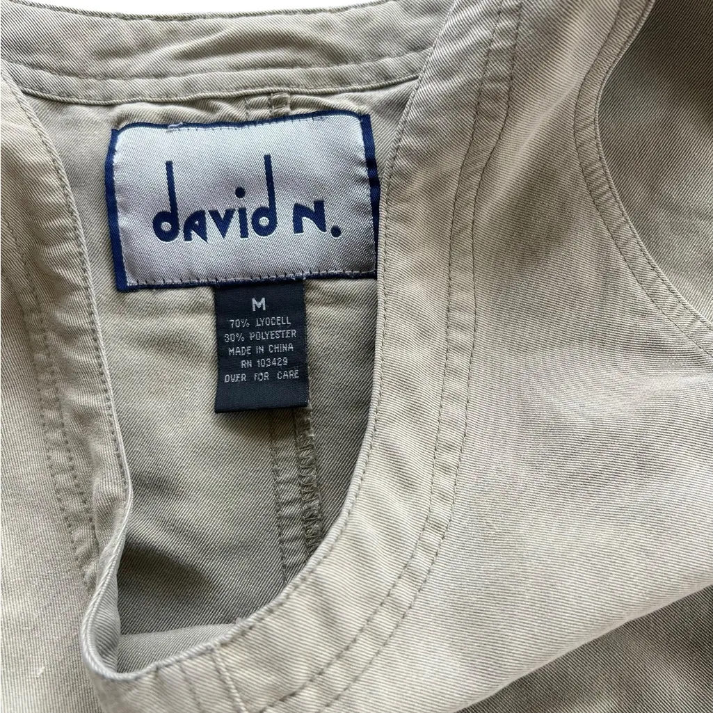 Beige/green Sleeveless maxi Dress romper 1990’s Size M - Image 2