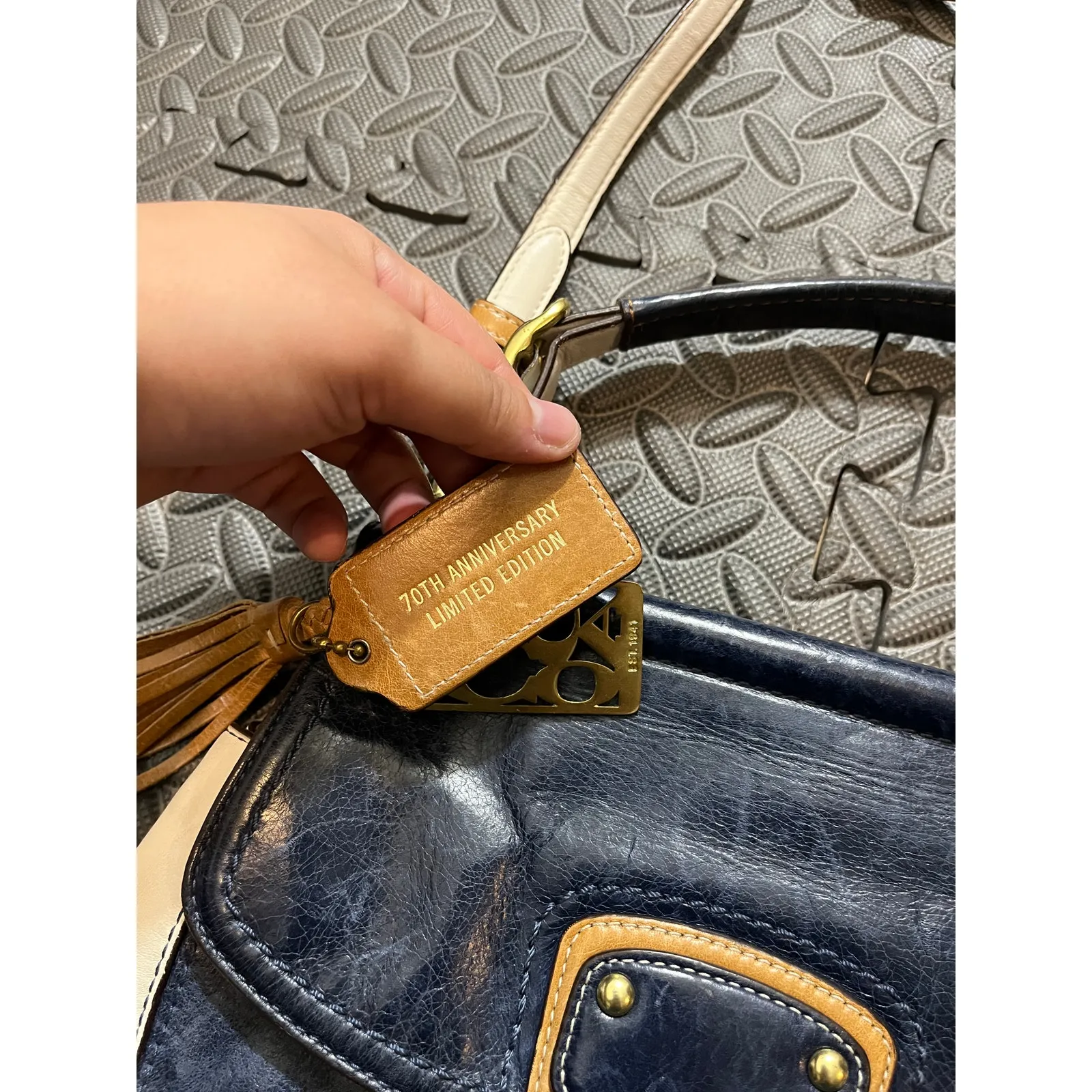 Coach Legacy Willy Colorblock‎ Blue White Leather 70th Anniversary Crossbody Bag - Image 3