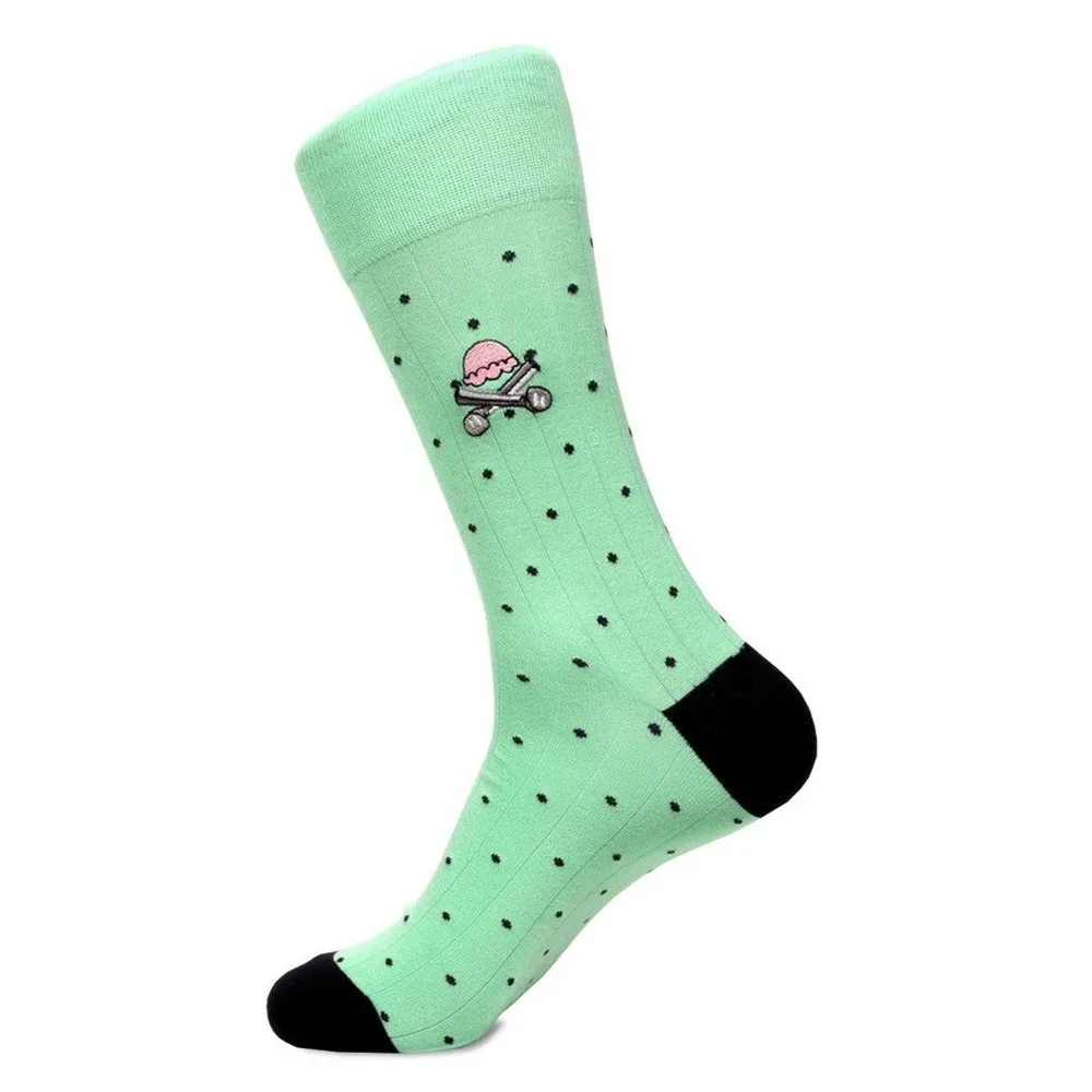 Soxfords Green Black Choco Chip Mints Polka Dot Over the Calf Long Socks - Image 17