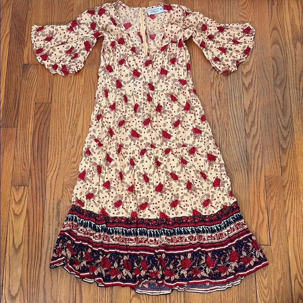 Anthropologie x Faithfull Melia Midi Dress size 4 Small‎ - Image 3