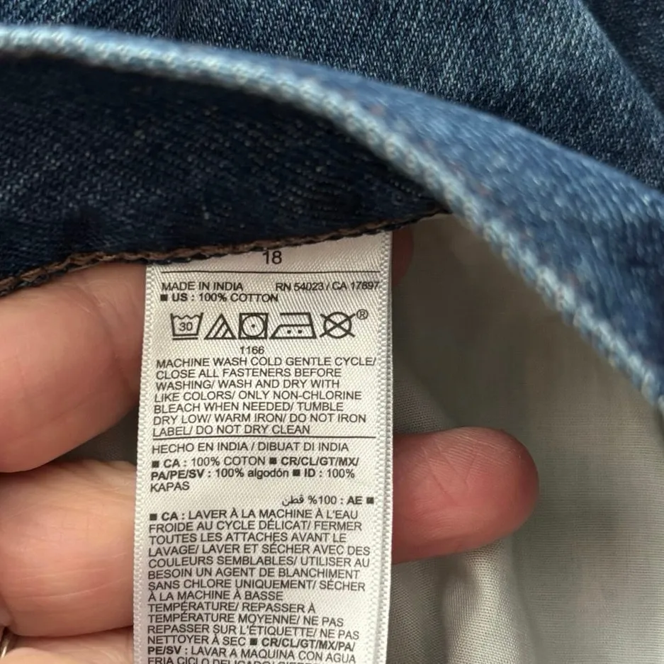 NEW Old Navy Plus Size 18 High Rise Slouchy Straight Denim Jean Shorts Raw Hem - Image 4