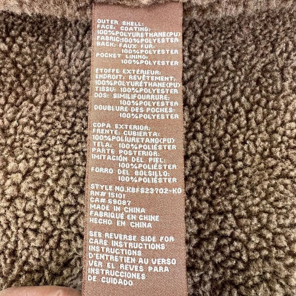 Koolaburra by UGG Motorcycle Shearling Jacket Womens Large Black Brown Cozy Warm - Image 5