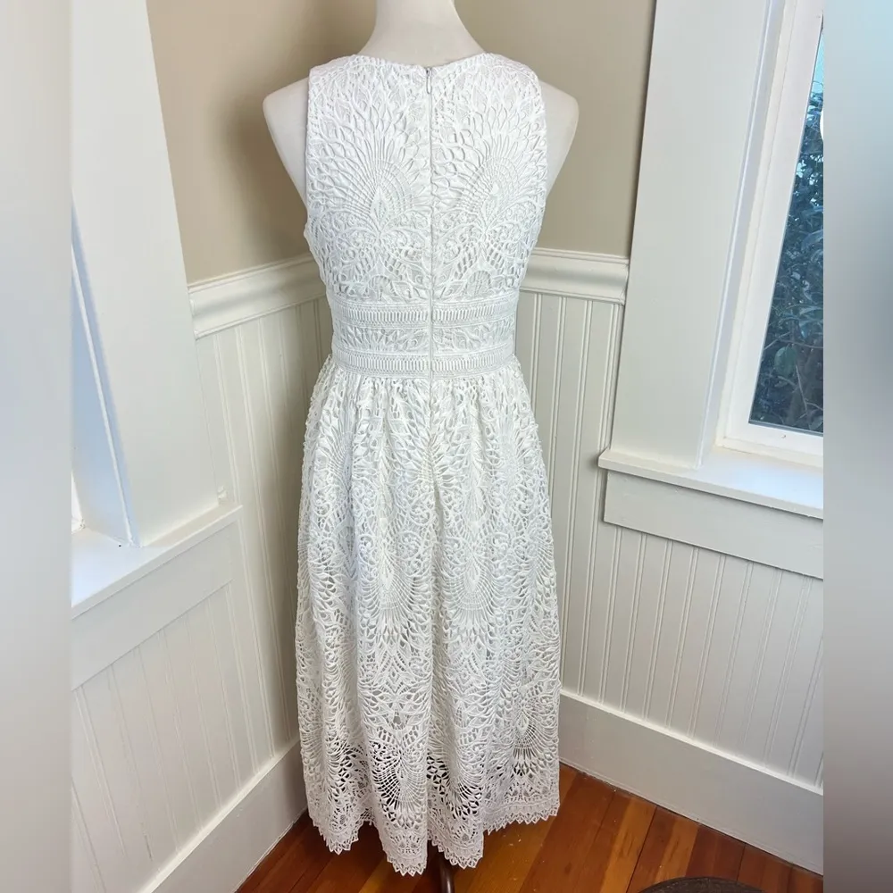 Shoshanna Christabella Dress White Lace Blogger Fave Farm or Beach Wedding Sz 6 - Image 6