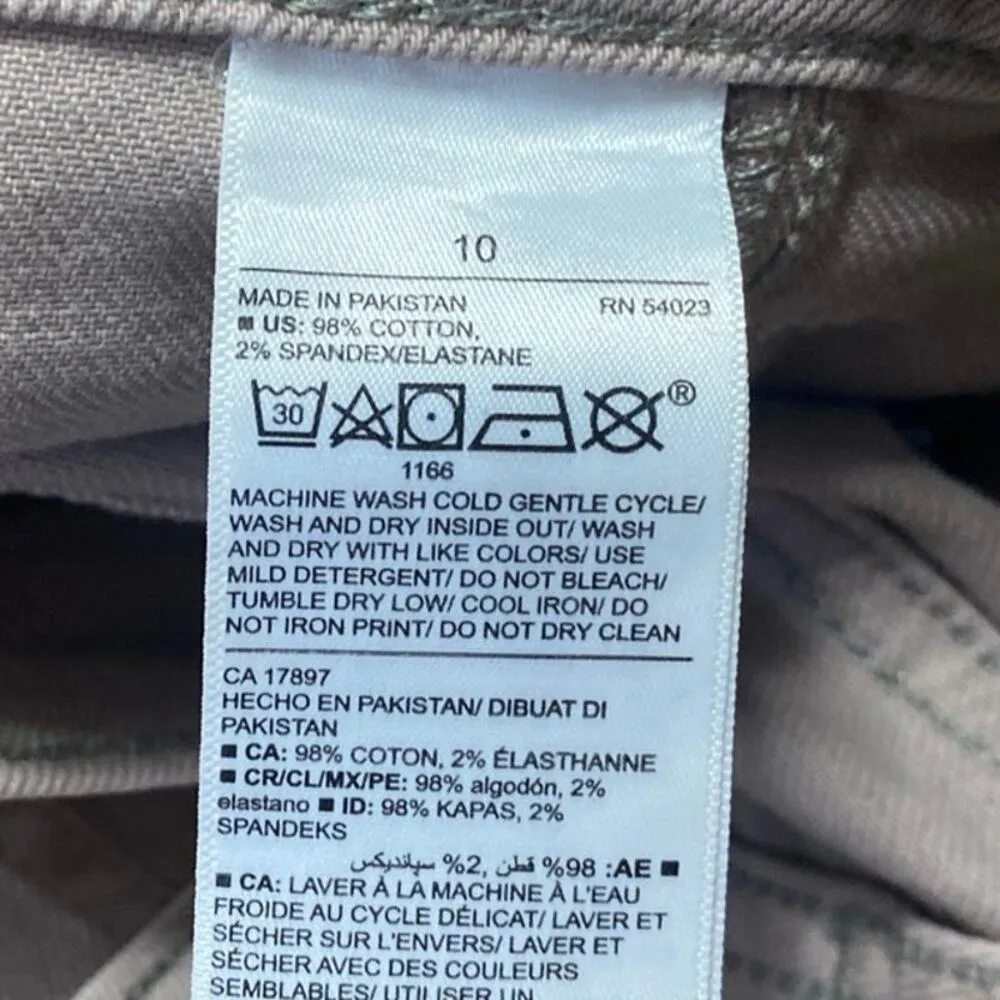 Old Navy Sky-Hi Beige Tan Straight Leg High Waist Chino Khaki Trousers Pants 10 - Image 5