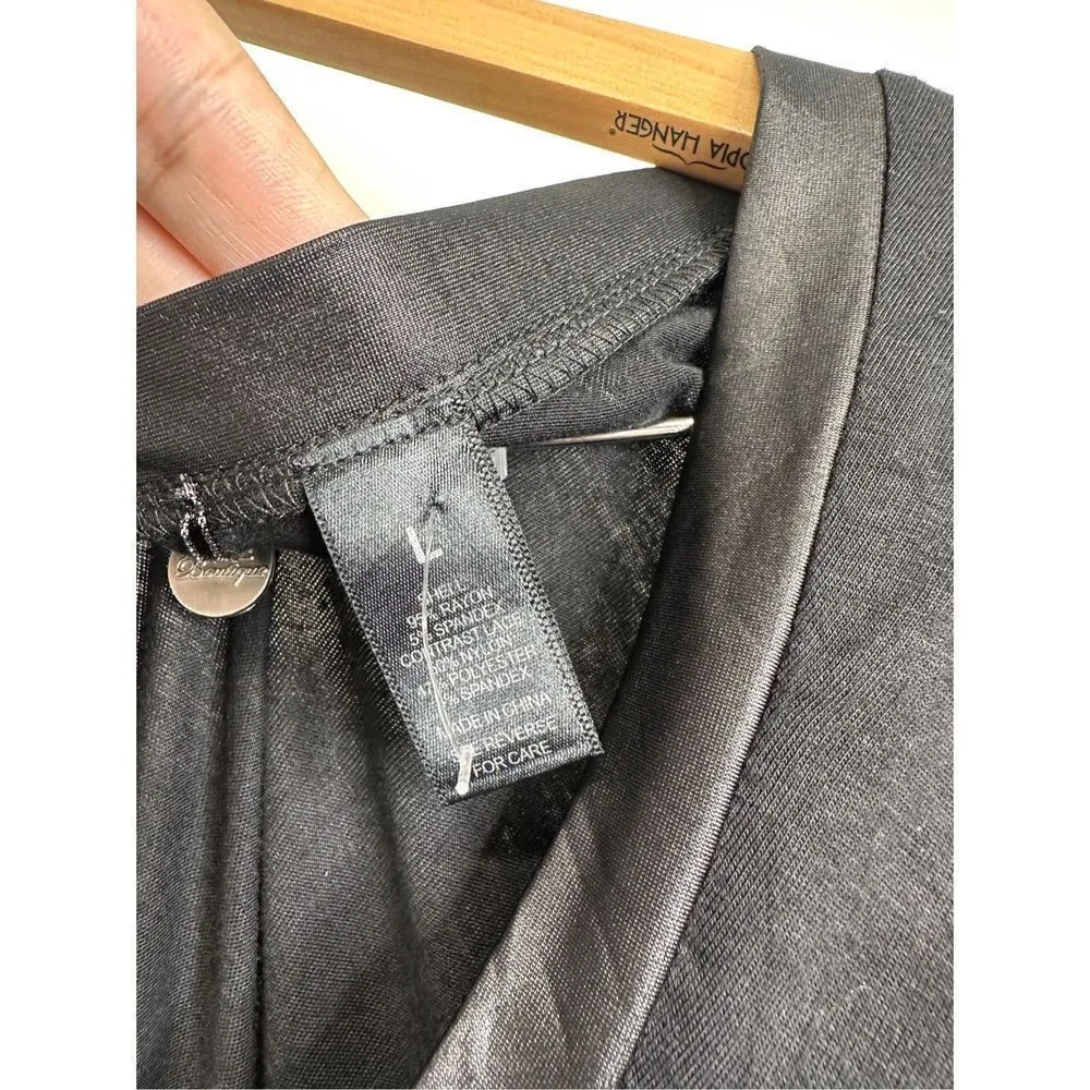 BKE Boutique Shirt Womens Black/Tan Lace Detailed 3/4 Sleeve Size Small - Image 7