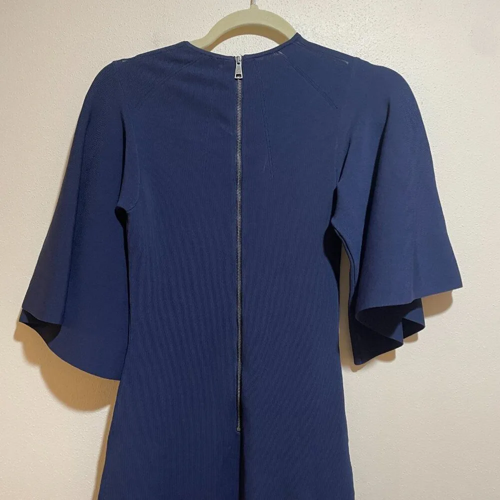 Ted Baker Size 1 US 4 Lounia Fluted Sleeve Knit Sheath Dress Navy Blue - Image 10