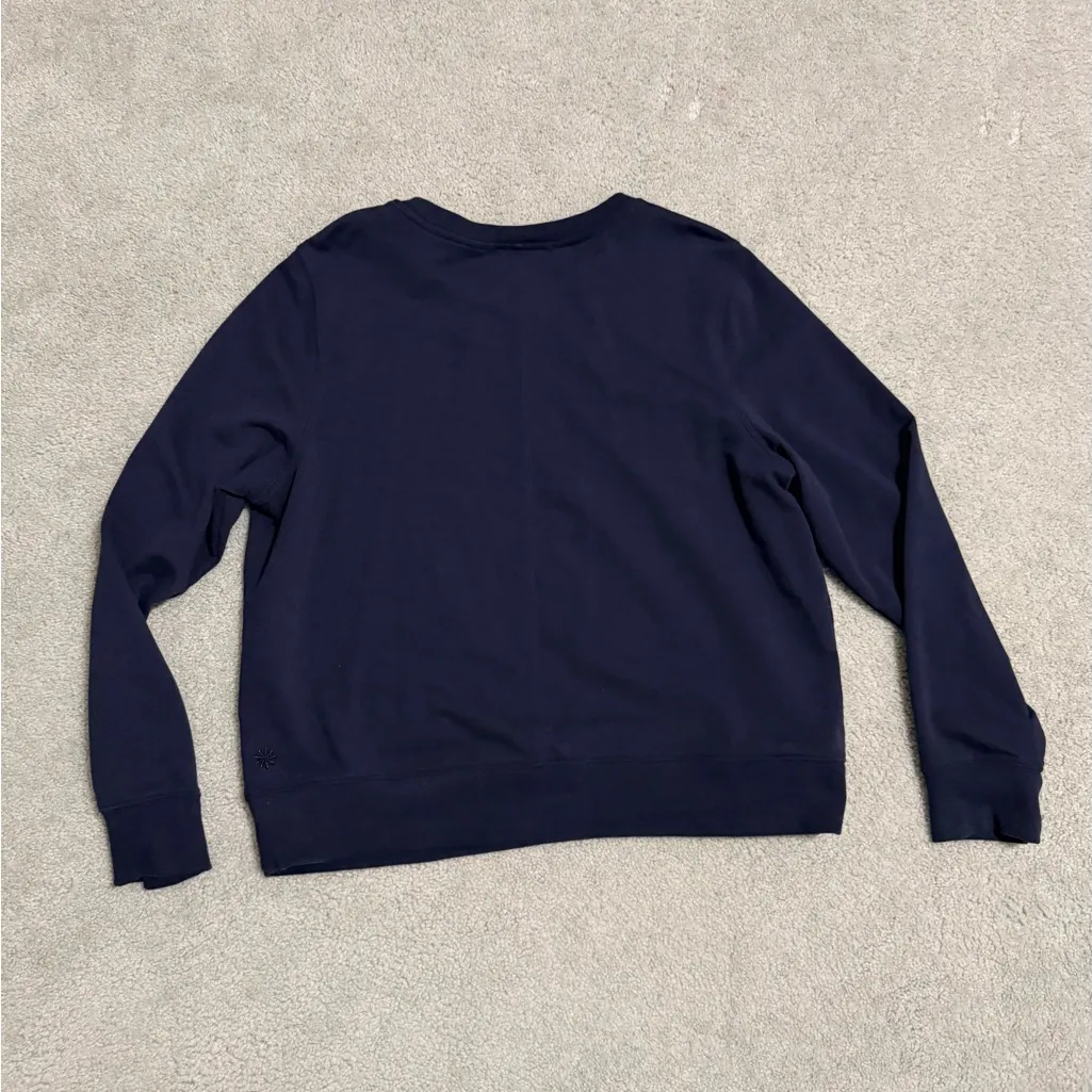 Athleta Retroterry Crewneck Sweatshirt size M navy - Image 4