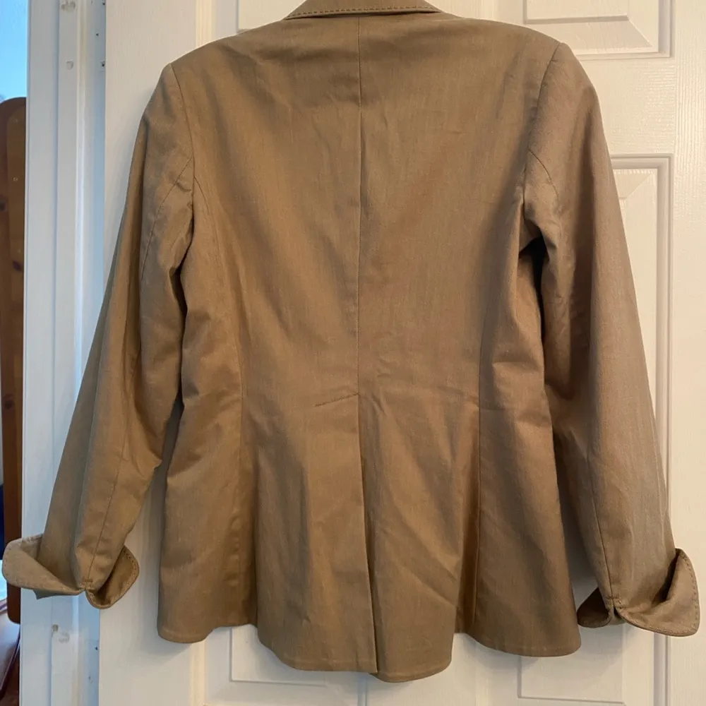 Max Studio Cotton Blend Tan Long Sleeve Jacket sz 6 - Image 11