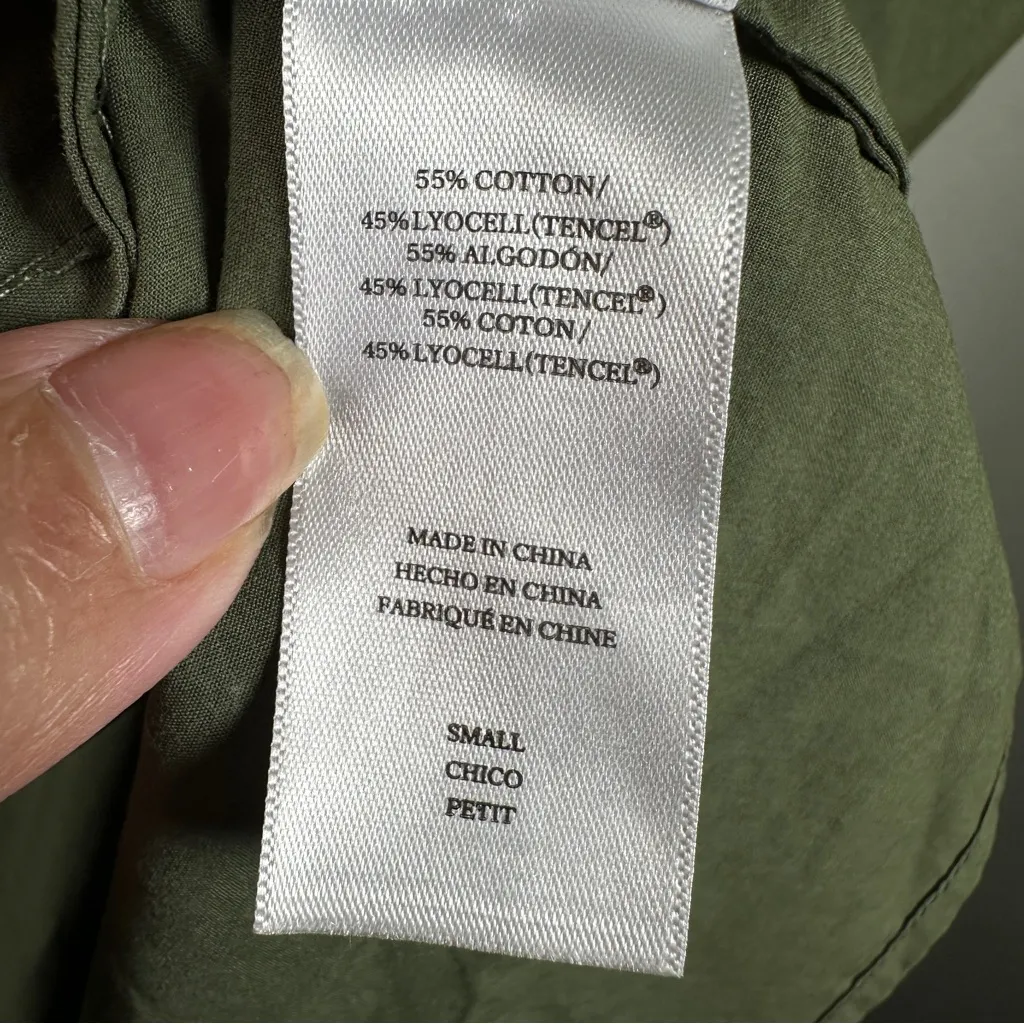 Rails Maple Olive‎ Smoke Midi Dress Smocked Waist Boho Cottagecore Chic Size S - Image 15