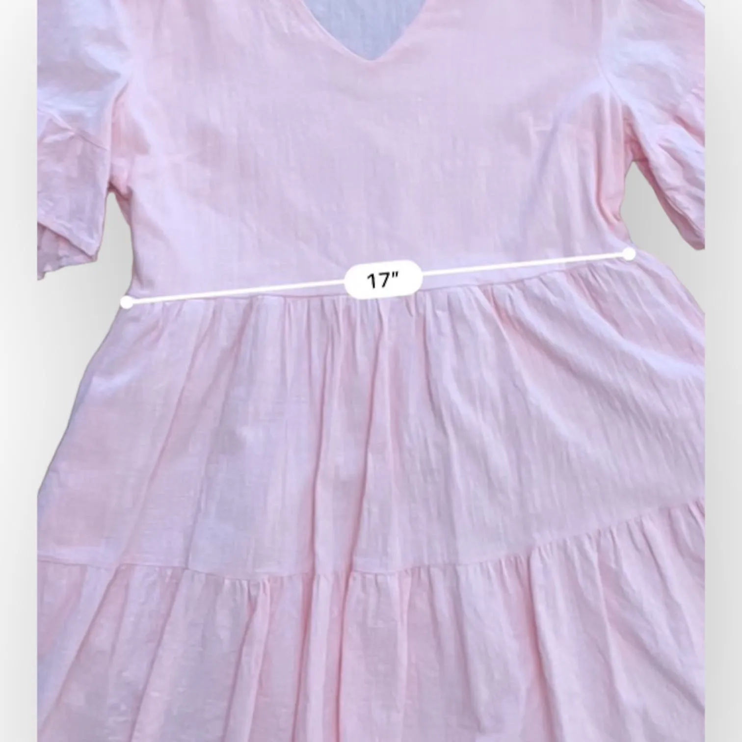 Fancyinn  Pink Tiered Ruffled Lined Tunic Shift Dress Size‎ L - Image 8