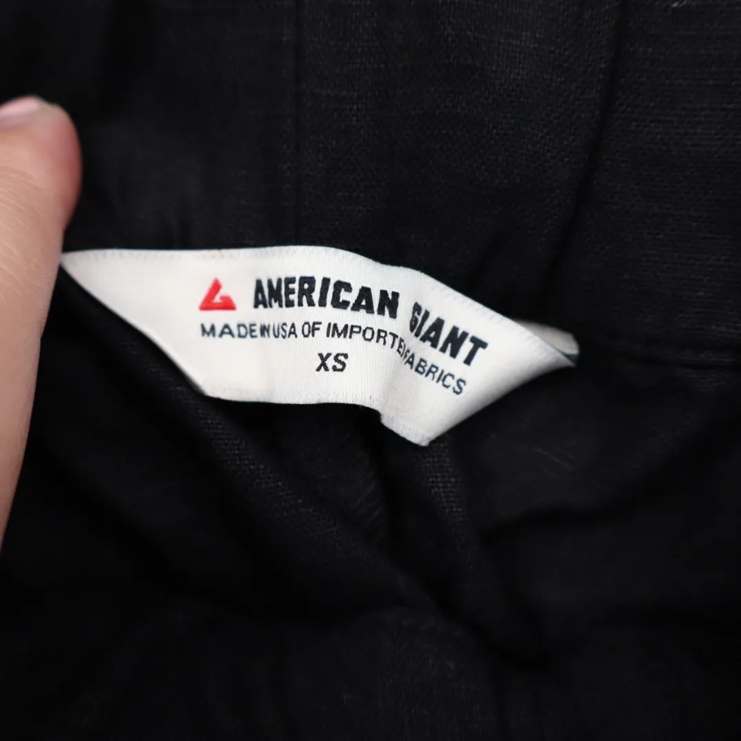 American Giant Women's Linen Short Size XS Made in USA Black - Image 6