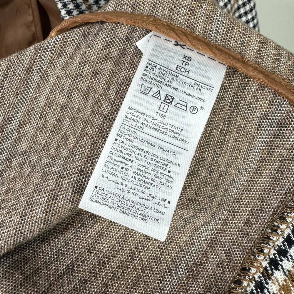 Old Navy  Oversized Patterned Blazer Houndstooth Plaid Size XS Extra Small - Image 8