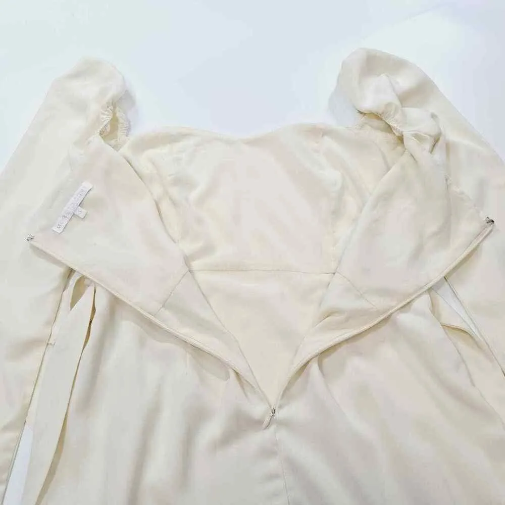 MORE TO COME Khloe Ruffle Sleeve Mini Dress in Ivory Small - Image 8