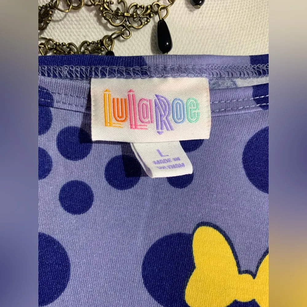 Lularoe Irma Disney Blue Minnie Mouse Top - Image 8