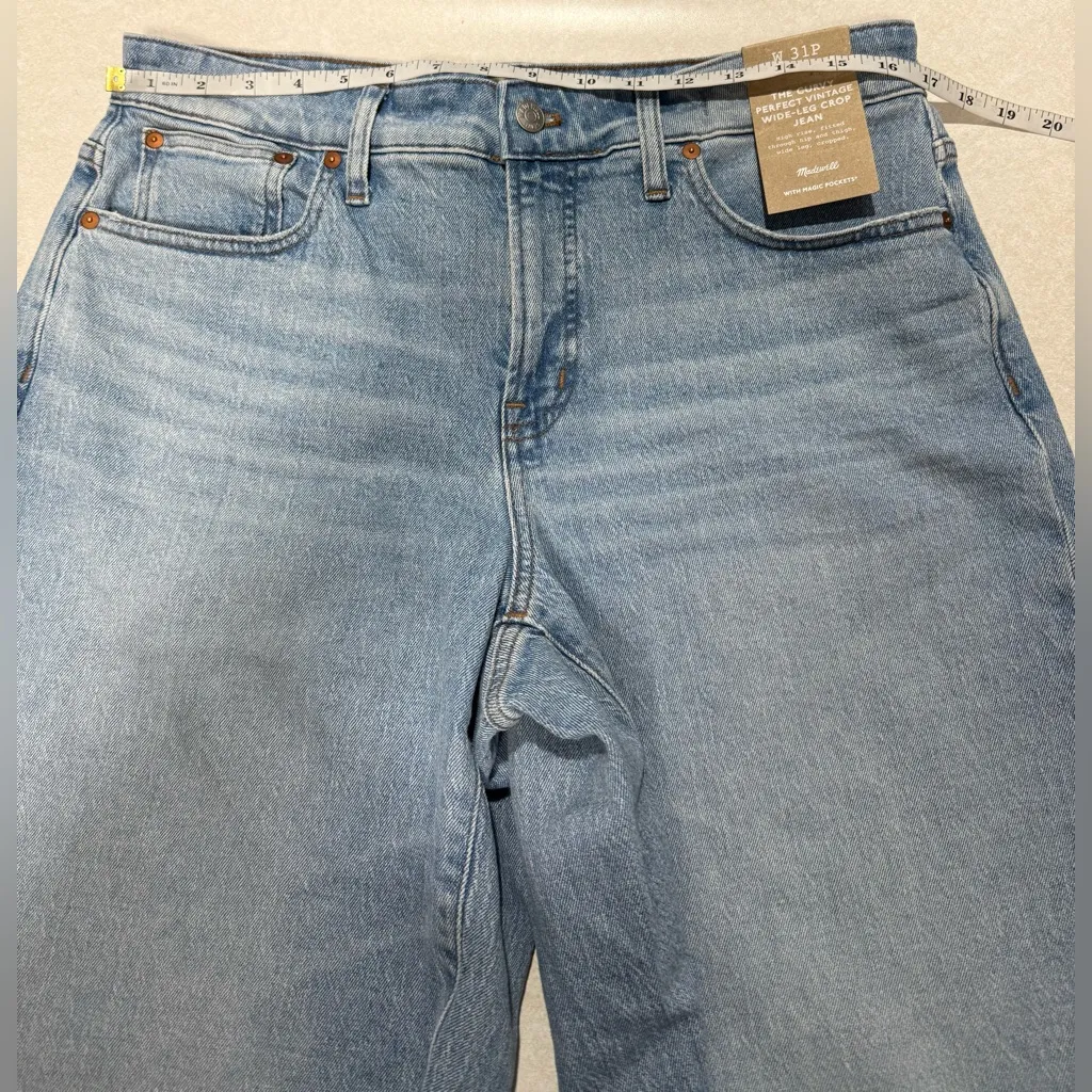 Madewell Women's The Curvy Perfect Vintave Wide-Leg Crop Jeans Light Wash 31P - Image 10