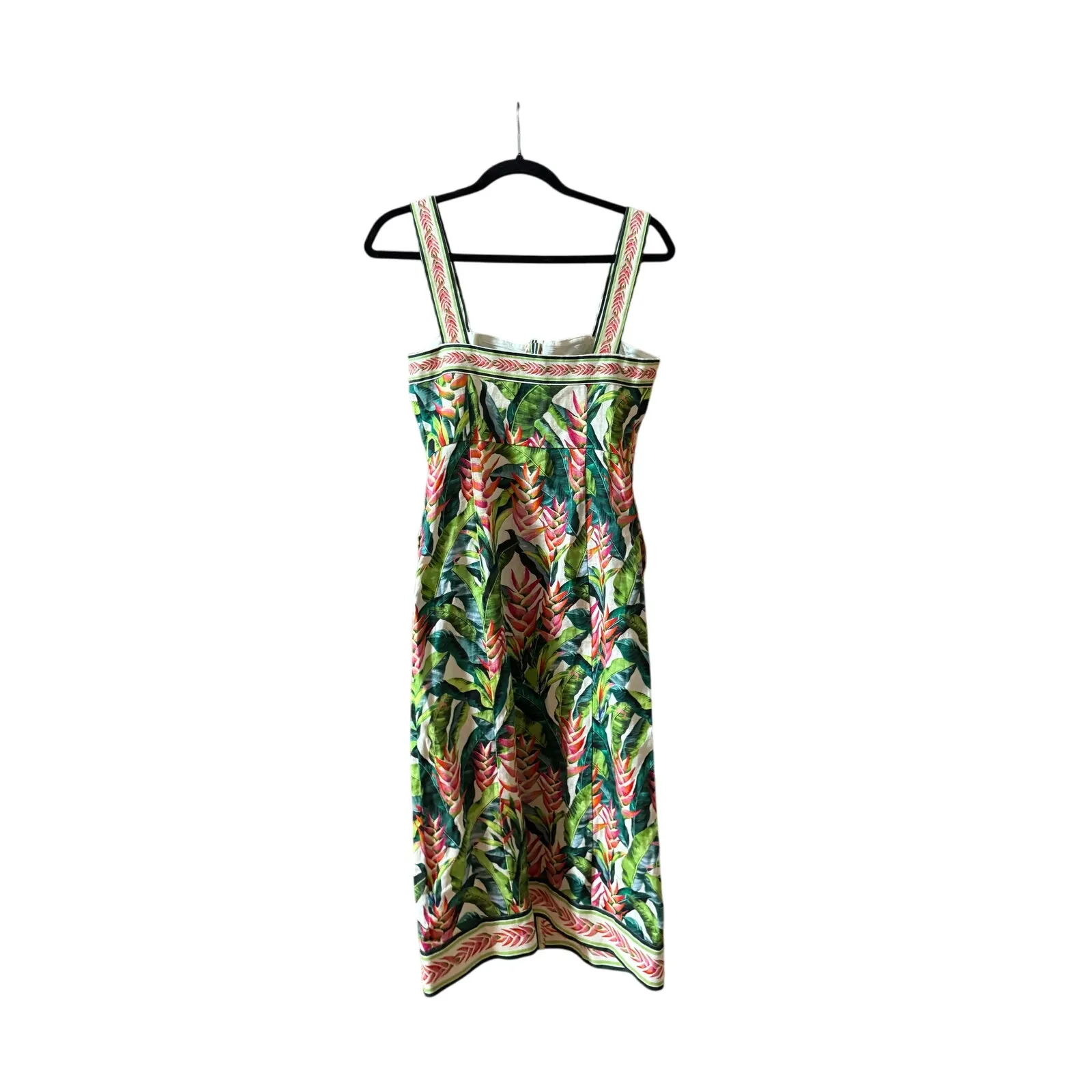 FARM Rio Heli Leaves Linen Midi Dress - Size XS - New - Image 6