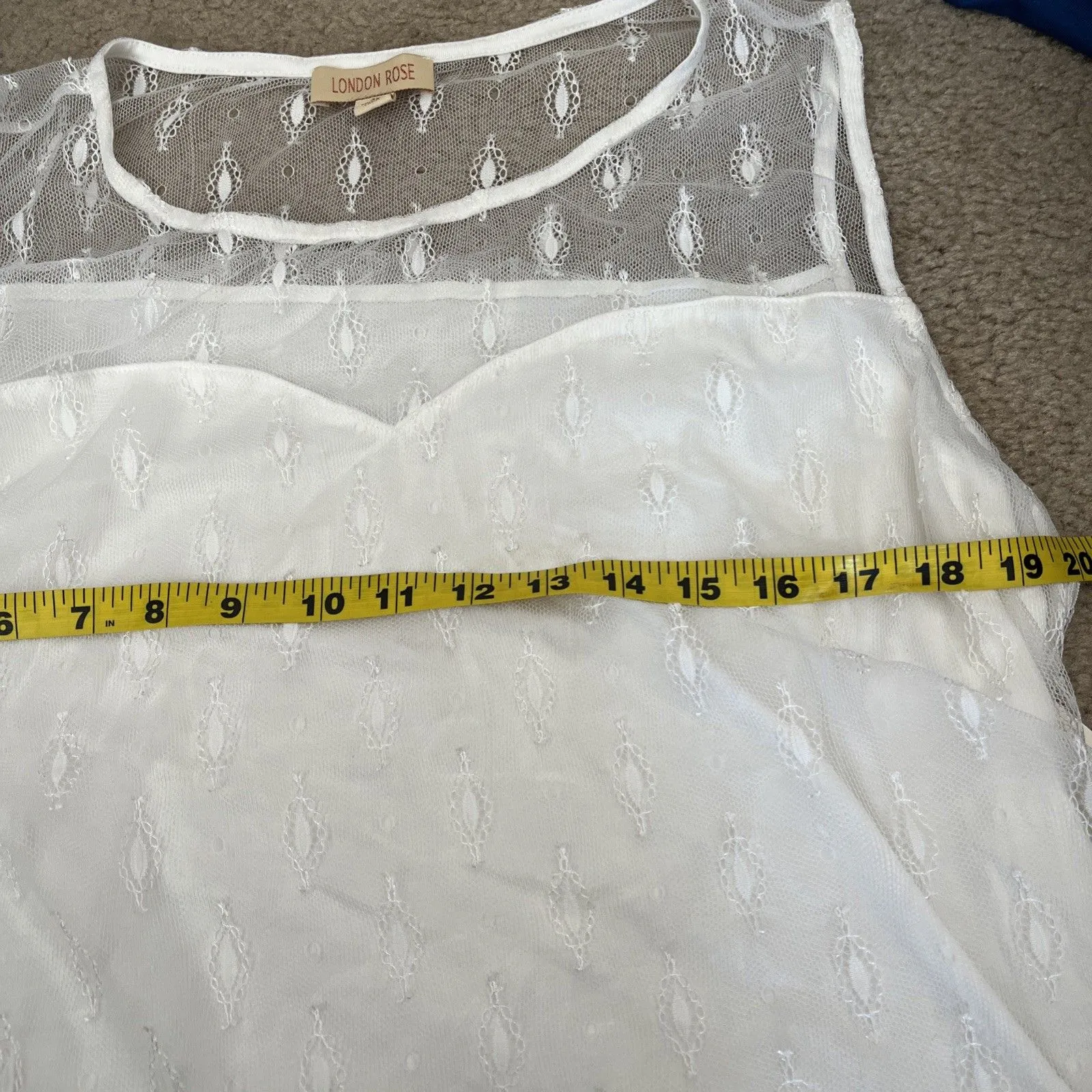London Rose White Romantic Lace Top 3X Grunge Bohemian Peasant Festival New - Image 6