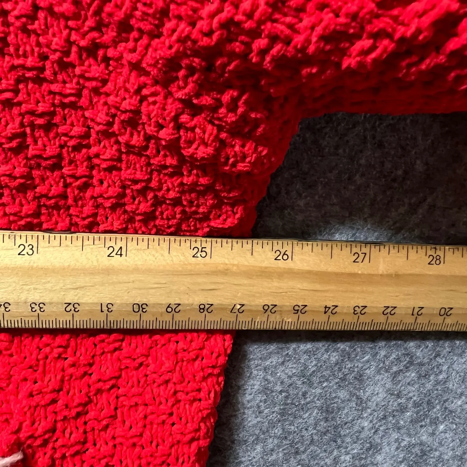 POL Red‎ Cable Knit Cardigan M Oversized Chunky Button Front Boho Sweater - Image 7