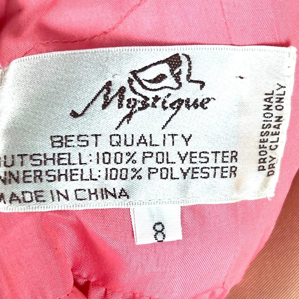 Mystique Strapless Beaded Tulle Prom Ball Gown 8 Corset Back Coral Quinceañera - Image 10