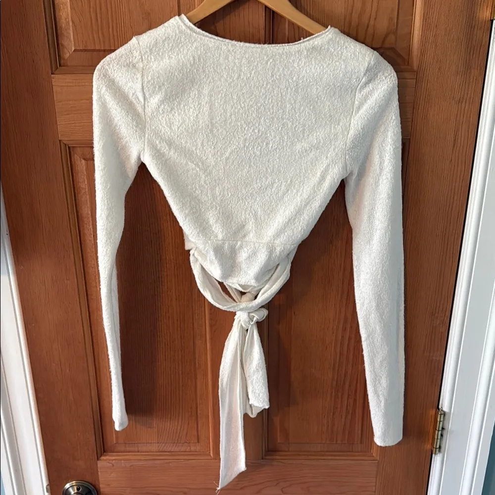 Out from Under Urban Outfitters Size Extra Small XS Off White Tie-Front Top - Image 4