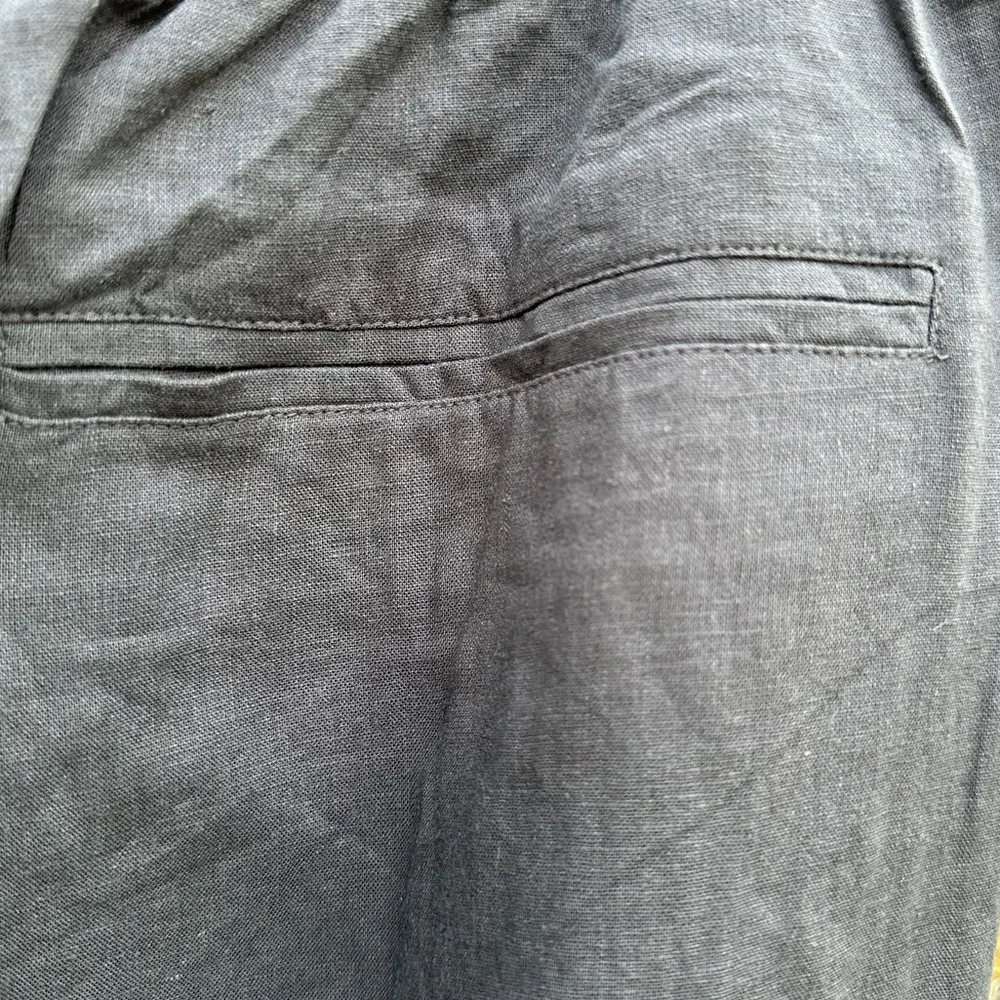 NWT Aerie Pool-to-Party Linen Blend High Waist Wide Leg Trouser Smoked Grey XXL - Image 10