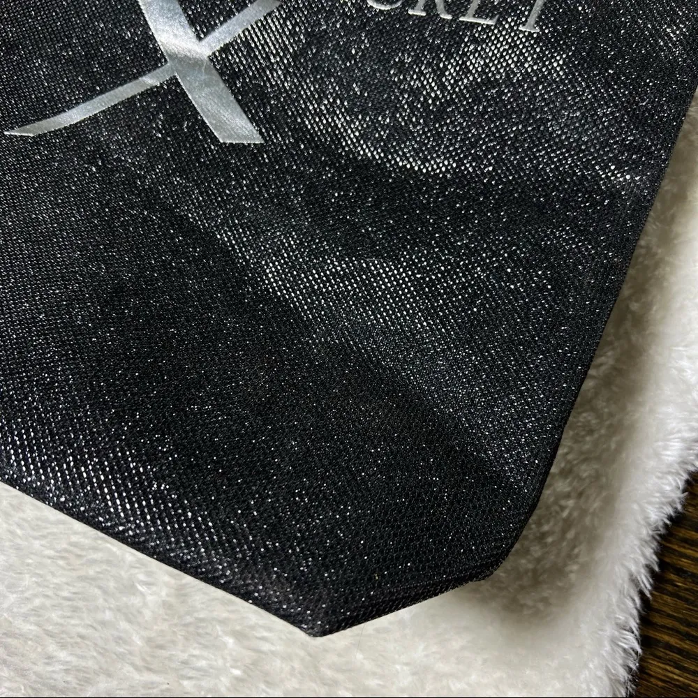 Victoria’s Secret Black and Silver Glitter Tote Bag - Image 3
