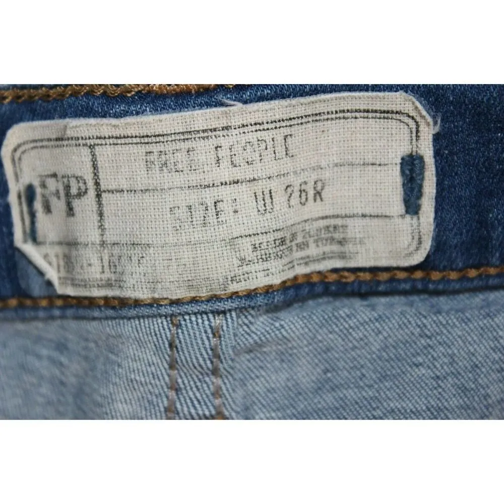 Free People Distressed Cut-Off Hem Skinny Jean‎ - Image 4