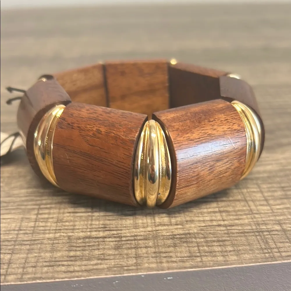 Piper K | Wooden Bracelet w/ Gold Accents ✨ - Image 6