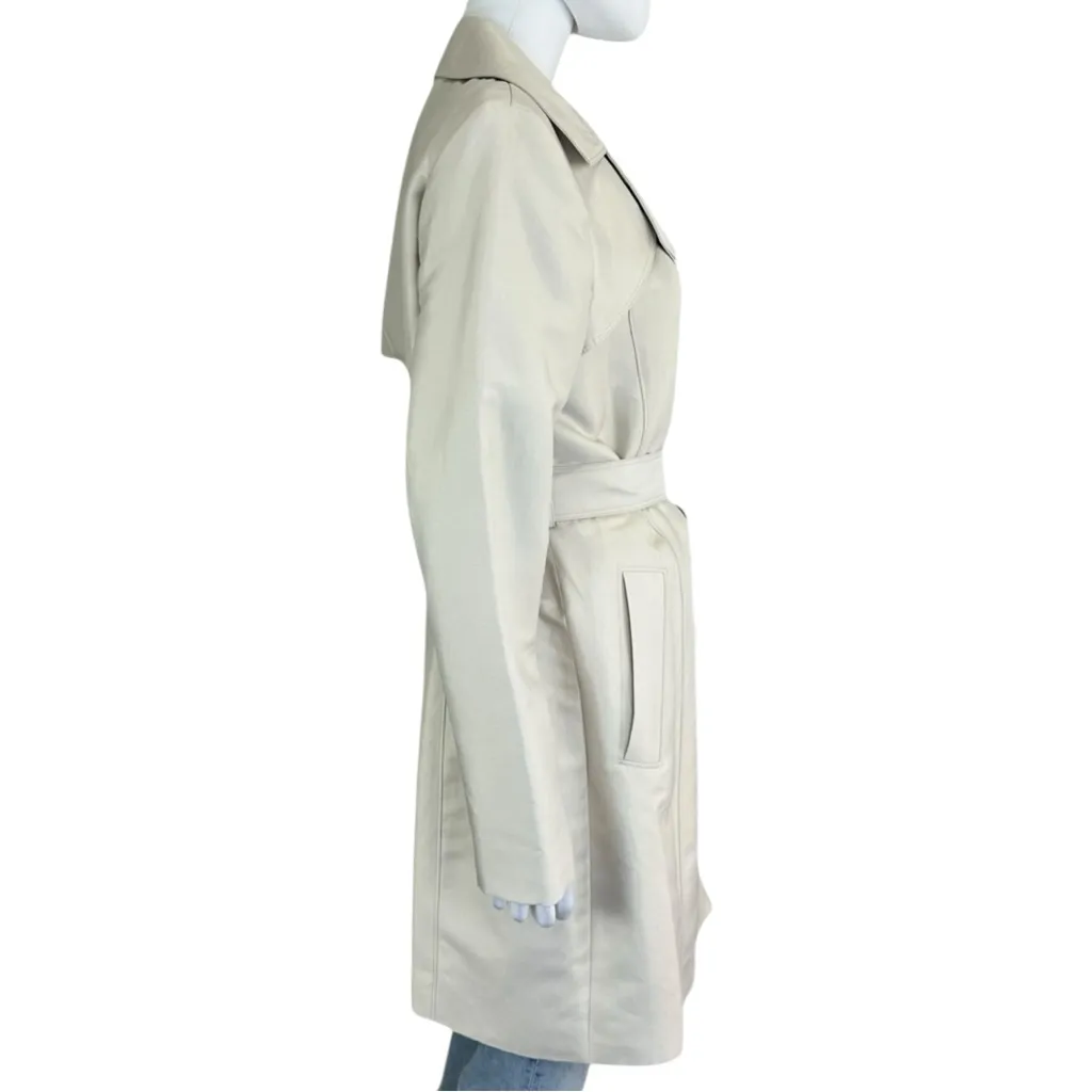 Ellen Tracy Cream Trench Coat Size M - Image 4