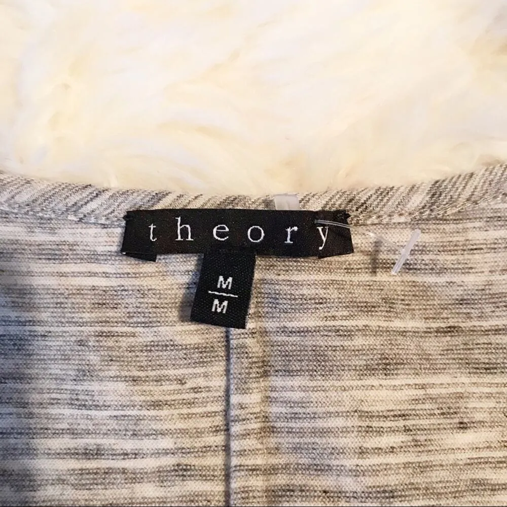 Theory Gallabrate Gray Stripe Lightweight Cotton knit Sleeveless Tank Dress M - Image 6