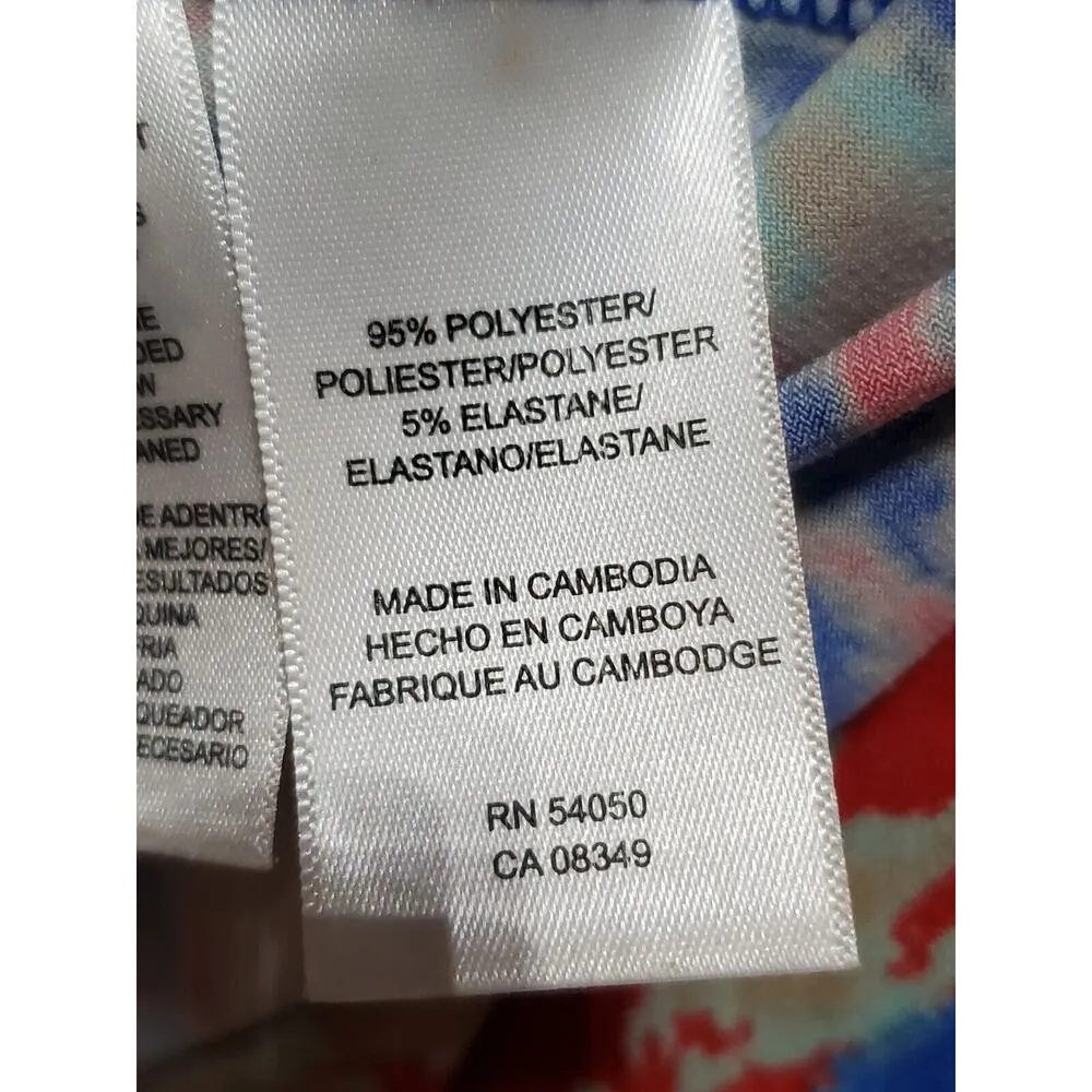 Jones New York Women Faux-Wrap Polyester V-Neck Cap Sleeve Knee Length Dress M - Image 10