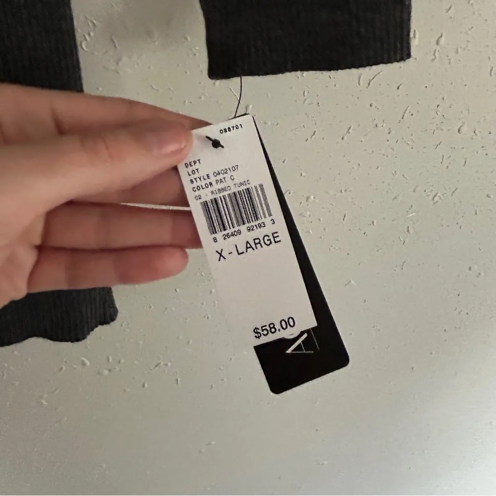 NWT AGB Grey Long Sleeve Sweater Dress Zipper Pockets Winter Large Comfy Gray - Image 3