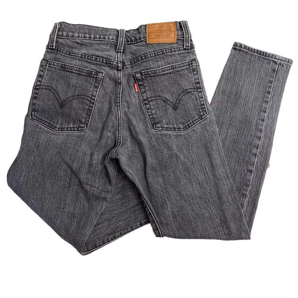 LEVI‎ PREMIUM WEDGIE SKINNY FIT Women’s DENIM JEANS SIZE 24 Gray 26.5” Inseam - Image 2