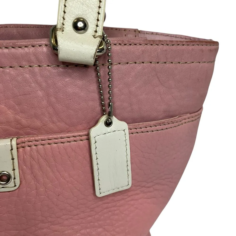 Coach Hamilton Pink Pebbled Leather Tote Shoulder Bag - Image 3
