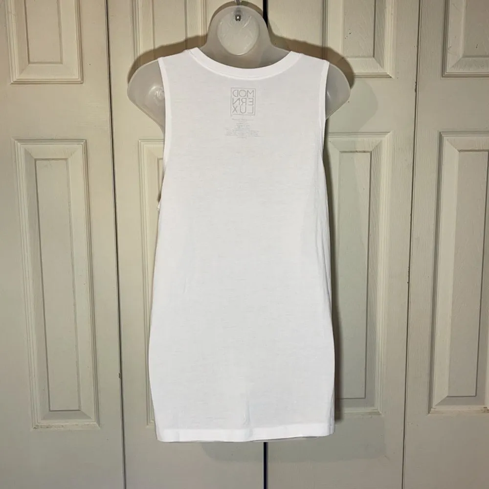 Modern Lux White "Cat Mom" Tank Top Large - Image 11