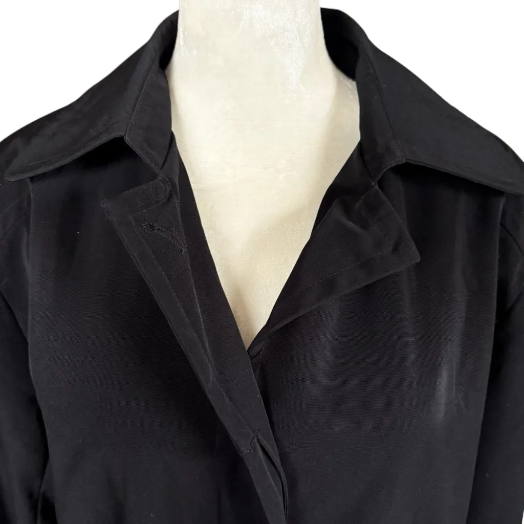 London Fog black fully lined button down belted trench coat women's size large - Image 5