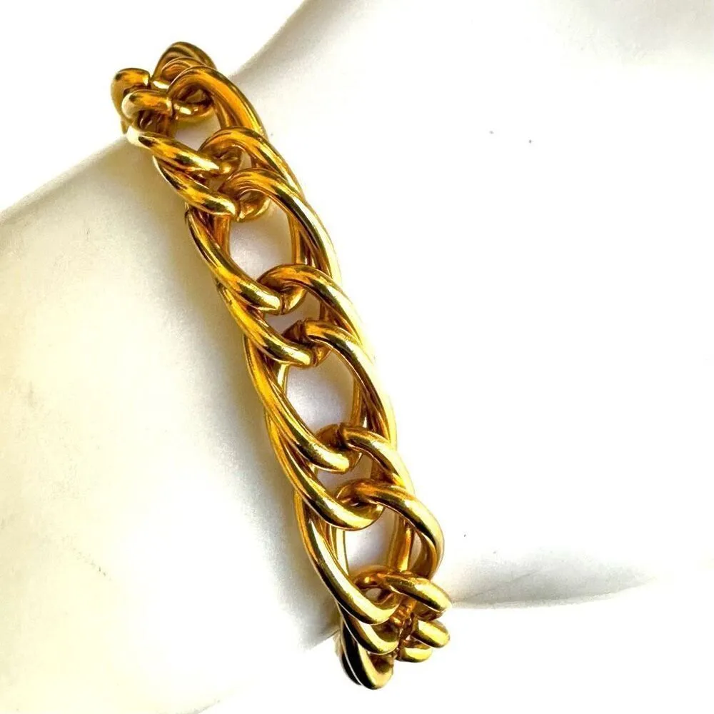 Gold tone chain link bracelet - Image 4