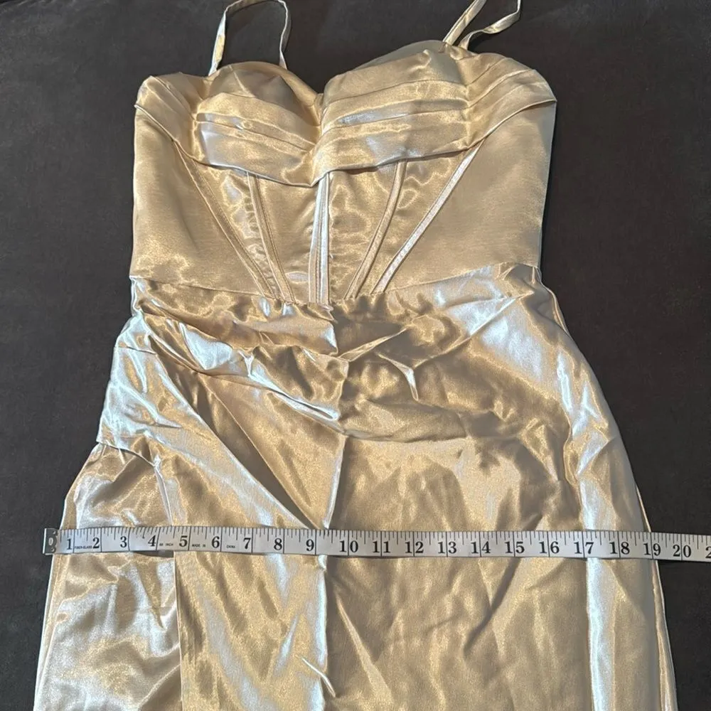 Women’s Full Length Prom Party Dress Criss Cross Straps Leg Slit Size 8 NEW - Image 10