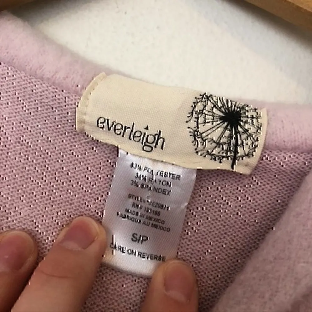 EVERLEIGH Cozy Hoodie Light Baby Pink Brushed French Terry Sweatshirt Small S - Image 5