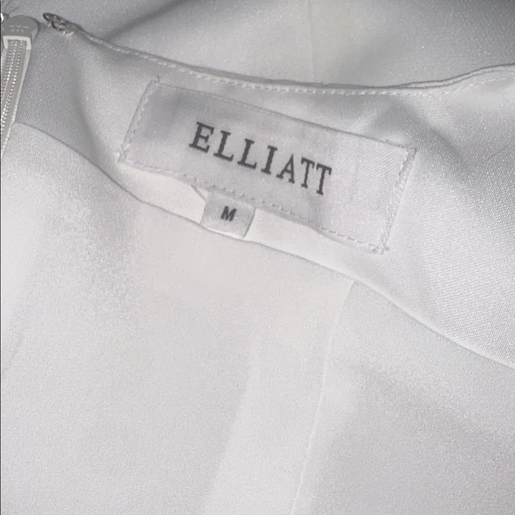 NEW ELLIATT Amelie Square Neck Duchesse Ivory Satin Cocktail Minidress Sz M - Image 6