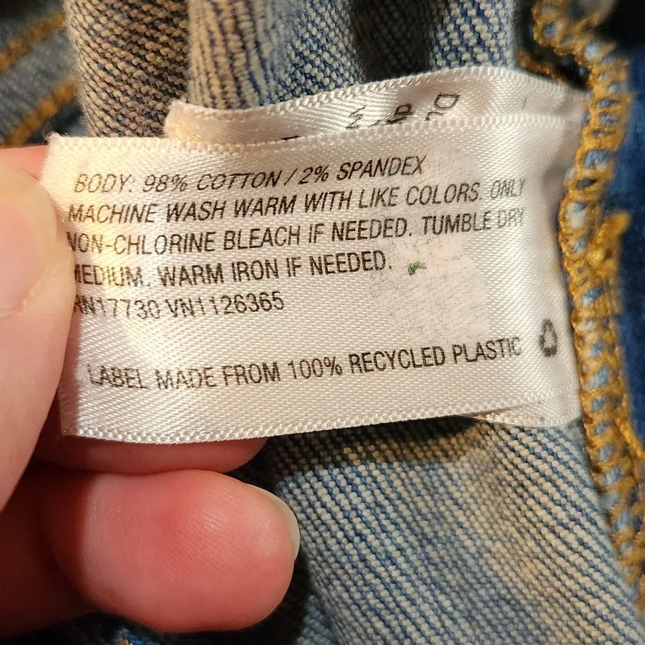 Ava & Viv Blue Medium Wash Y2K Classic Summer Cuffed Denim Bib Shortalls Sz 20W - Image 7