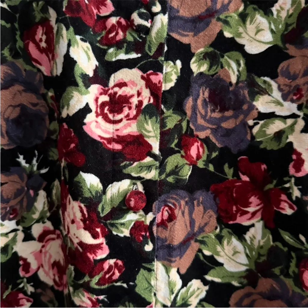 NWT Weili Zheng Velvet Floral Button Front Runway Maxi Dress Coat Duster Size L Pink Size L - Image 5